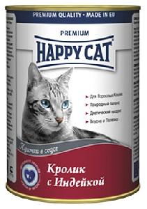 Консервы для кошек Happy Cat Premium кролик/индейка 0,4 кг.
